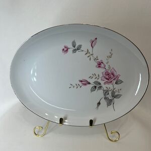 Castlecourt Rose Glow Serving Platter Fine China Japan 12 Inches X 9 1/4 Inches